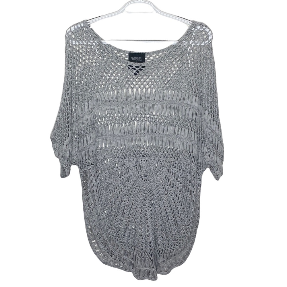 Romeo & Juliet Couture Gossip Girl crochet circle hem open knit sweater size S
